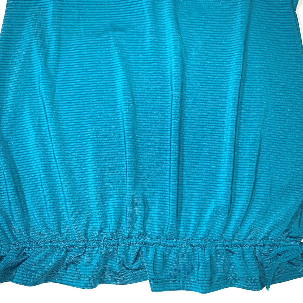 Athleta Skills & Drills Coastal Green Drawstring Built-In Bra Tank Top Women's M - Picture 3 of 9